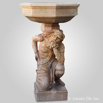 Atlas™ - marble yellow bird bath