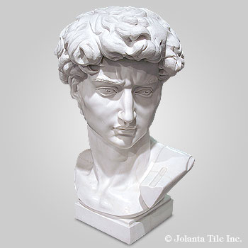 David - marble white historical bust