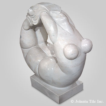 Elastic Beauty™ - marble white modern sculpture