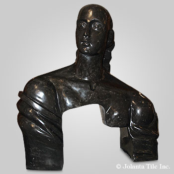 Gateway To Man™ - marble black modern sculpture