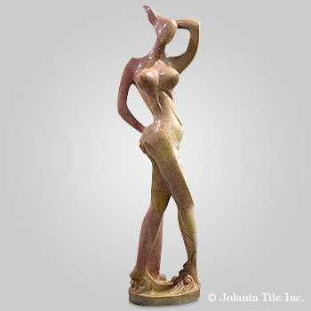 Getting Ready™ - marble yellow modern sculpture