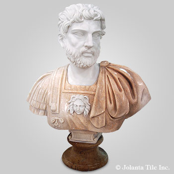 Hadrian - marble multicolor historical bust