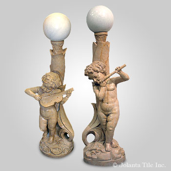 Italian Lamp Post™ - marble rose brown marble rose brown three layer fountain with surround