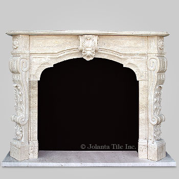 Lakeside™ - travertine traditional fireplace