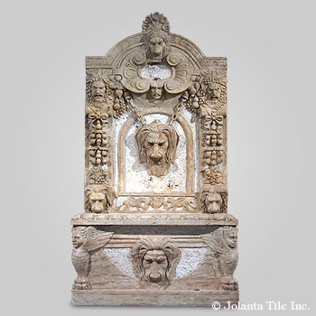 Lion Pond™ - travertine wall fountain