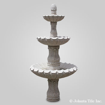 Lotus™ - granite gray three layer fountain