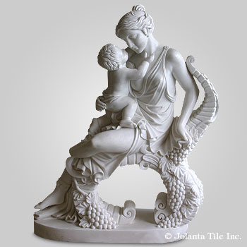 Mother Holding Child™ - marble white traditional sculpture