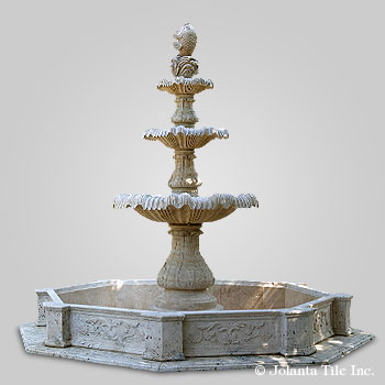 Naples™ - Travertine three layer fountain