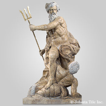 Neptune Calming The Waves - marble white historical sculpture