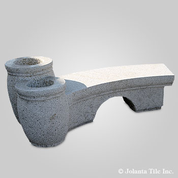 Nook™ - granite gray bench with pot