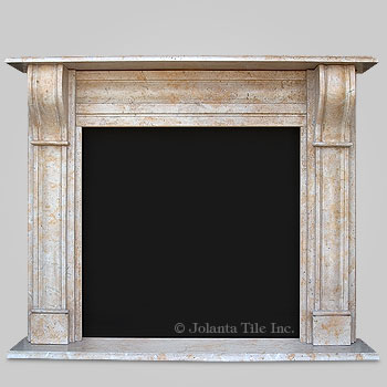 Port™ - travertine modern fireplace