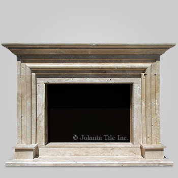 State Room™ - travertine modern fireplace