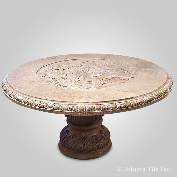 Sunflower™ - marble brown carved table