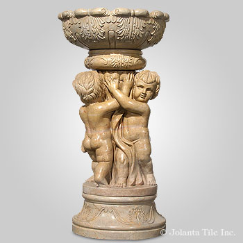 Three Can Do It™ - marble yellow bird bath