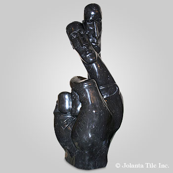 When In Doubt™ - marble black modern sculpture